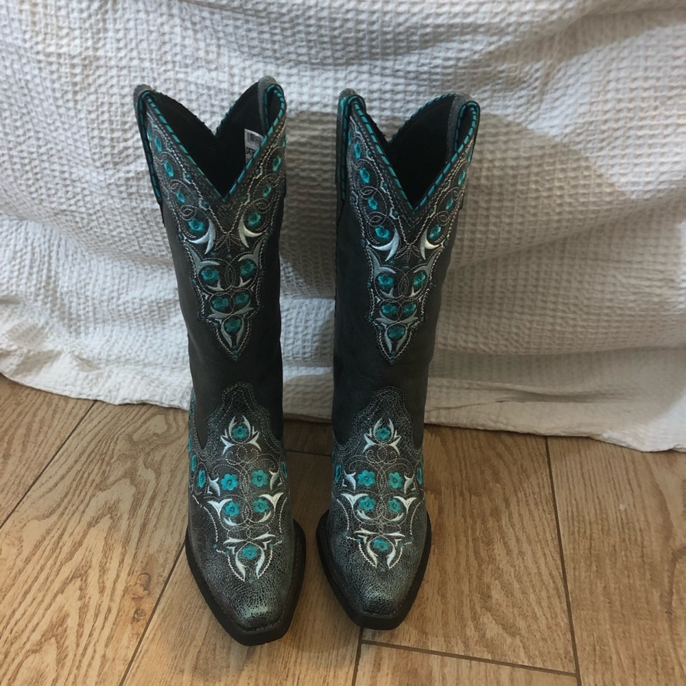 12” Teal floral Durango boots